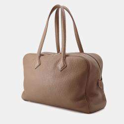 مملوكة مسبقًا Hermes Victoria2 35 Etoupe Taurillon Clemence Bag 