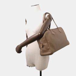 مملوكة مسبقًا Hermes Victoria2 35 Etoupe Taurillon Clemence Bag 
