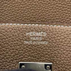 Pre Owned Hermes Birkin 35 Etoupe Togo Leather Bag 