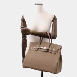 Pre Owned Hermes Birkin 35 Etoupe Togo Leather Bag 