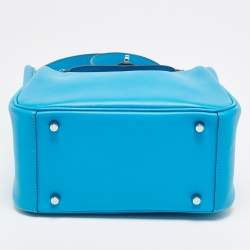 مملوكة مسبقًا حقيبة هيرمس ميني ليندي جلد سويفت بلو فريدا إكسسوار مطلي بلاديوم