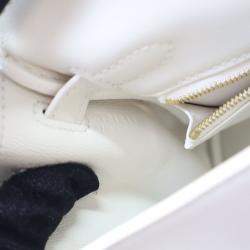 Pre Owned Hermes  Kelly 25 White Swift Bag