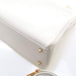 Pre Owned Hermes  Kelly 25 White Swift Bag