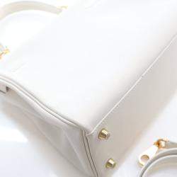 Pre Owned Hermes  Kelly 25 White Swift Bag