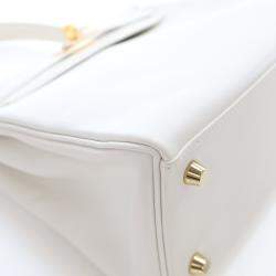 Pre Owned Hermes  Kelly 25 White Swift Bag