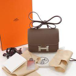 Pre Owned Hermes Etoupe Epsom Constance NM 18