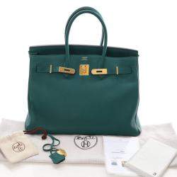 Pre Owned Hermes Birkin 35 Malachite Togo Bag 