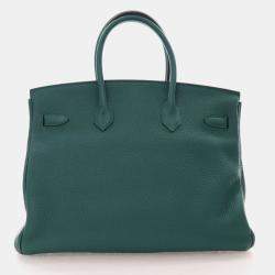 Pre Owned Hermes Birkin 35 Malachite Togo Bag 