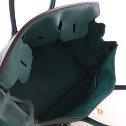 Pre Owned Hermes Birkin 35 Malachite Togo Bag 