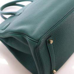 Pre Owned Hermes Birkin 35 Malachite Togo Bag 