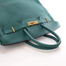 Pre Owned Hermes Birkin 35 Malachite Togo Bag 
