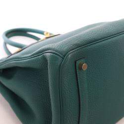 Pre Owned Hermes Birkin 35 Malachite Togo Bag 