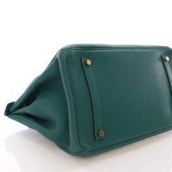 Pre Owned Hermes Birkin 35 Malachite Togo Bag 