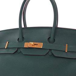 Pre Owned Hermes Birkin 35 Malachite Togo Bag 