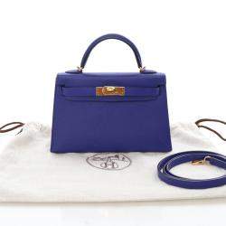 مملوكة مسبقًا Hermes Bleu Electric Epsom Mini Kelly 20