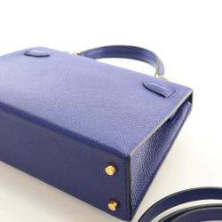 مملوكة مسبقًا Hermes Bleu Electric Epsom Mini Kelly 20