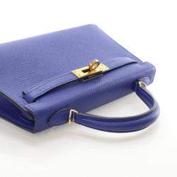 مملوكة مسبقًا Hermes Bleu Electric Epsom Mini Kelly 20