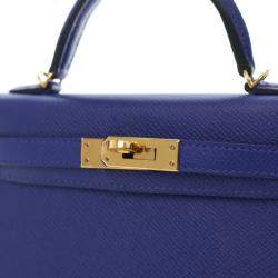 مملوكة مسبقًا Hermes Bleu Electric Epsom Mini Kelly 20