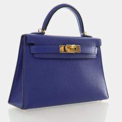 مملوكة مسبقًا Hermes Bleu Electric Epsom Mini Kelly 20
