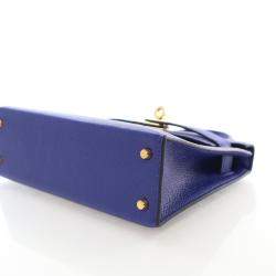 مملوكة مسبقًا Hermes Bleu Electric Epsom Mini Kelly 20