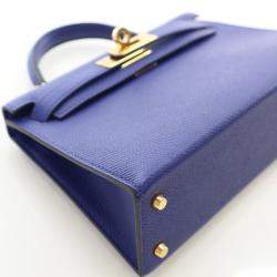 مملوكة مسبقًا Hermes Bleu Electric Epsom Mini Kelly 20