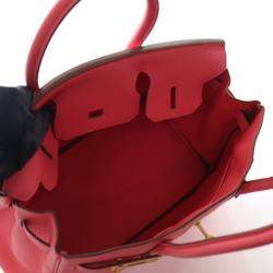 Pre Owned Hermes Rose Lipstick Togo Birkin 30