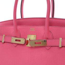 Pre Owned Hermes Rose Lipstick Togo Birkin 30