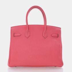 Pre Owned Hermes Rose Lipstick Togo Birkin 30