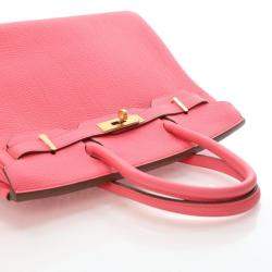 Pre Owned Hermes Rose Lipstick Togo Birkin 30