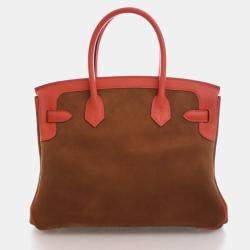 مملوكة مسبقًا حقيبة هيرمس غريزلي بيركين 30 شامواه سويدي