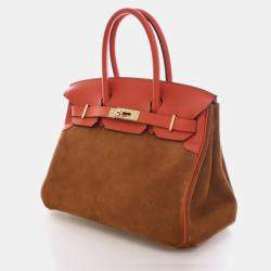 مملوكة مسبقًا حقيبة هيرمس غريزلي بيركين 30 شامواه سويدي