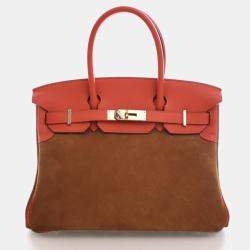 مملوكة مسبقًا حقيبة هيرمس غريزلي بيركين 30 شامواه سويدي