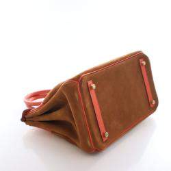 مملوكة مسبقًا حقيبة هيرمس غريزلي بيركين 30 شامواه سويدي