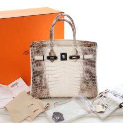 مملوكة مسبقًا حقيبة هيرمس بيركين 30 نيلوتيكوس كروكو هيمالايا بلانك