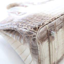 مملوكة مسبقًا حقيبة هيرمس بيركين 30 نيلوتيكوس كروكو هيمالايا بلانك