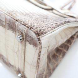 مملوكة مسبقًا حقيبة هيرمس بيركين 30 نيلوتيكوس كروكو هيمالايا بلانك