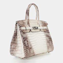 مملوكة مسبقًا حقيبة هيرمس بيركين 30 نيلوتيكوس كروكو هيمالايا بلانك