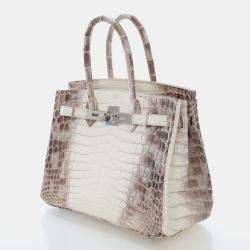 مملوكة مسبقًا حقيبة هيرمس بيركين 30 نيلوتيكوس كروكو هيمالايا بلانك