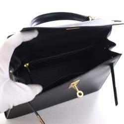 مملوكة مسبقًا Hermes Black Sombrero Sellier Kelly 25