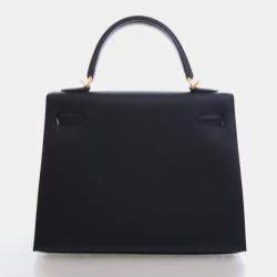 مملوكة مسبقًا Hermes Black Sombrero Sellier Kelly 25