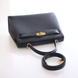 مملوكة مسبقًا Hermes Black Sombrero Sellier Kelly 25
