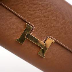 مملوكة مسبقًا Hermes Gold Epsom Constance To Go Wallet
