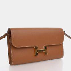 مملوكة مسبقًا Hermes Gold Epsom Constance To Go Wallet
