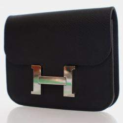مملوكة مسبقًا Hermes Noir Epsom Constance Slim Wallet
