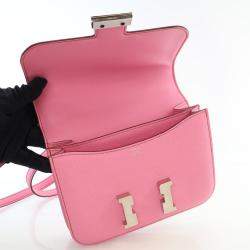 Pre Owned Hermes Bubblegum Epsom Mini Constance 18