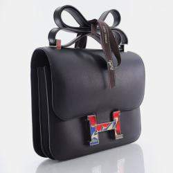 مملوكة مسبقًا حقيبة هيرمس كونستانس 24 سويفت نوار مرمر