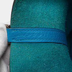 مملوكة مسبقًا حقيبة هيرمس بيكوتان قفل 18 جلد كليمنس أزرق