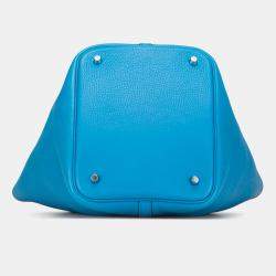 مملوكة مسبقًا حقيبة هيرمس بيكوتان قفل 18 جلد كليمنس أزرق