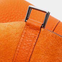 مملوكة مسبقًا حقيبة هيرمس بيكوتين لوك 18 قماش برتقالي كليمونس