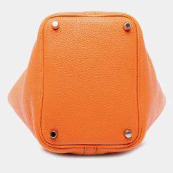 مملوكة مسبقًا حقيبة هيرمس بيكوتين لوك 18 قماش برتقالي كليمونس